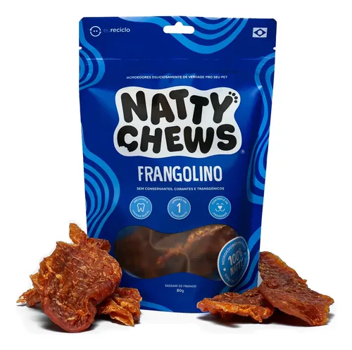 Natty Chews Frangolino Sassami frango desidratado natural para cães