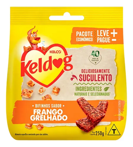 Bifinho Keldog Frango Grelhado 250g petisco para cães