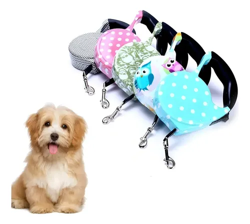 Guia retrátil 5 metros para cachorro pequeno e médio porte