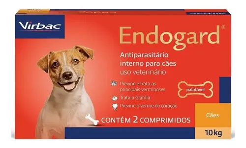Caixa do vermífugo Endogard Virbac para cães até 10kg